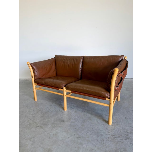 Arne Norell Ilona Safari 2 Seat Sofa in Brown Leather, Sweden 1960’s For Sale In Tampa - Image 6 of 12