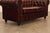 Oxblood Red Chesterfield Style Oxford Red Tufted Leather Sofa For Sale - Image 8 of 18