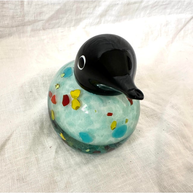 Hand Blown Art Glass Bird Paperweight For Sale - Image 4 of 5