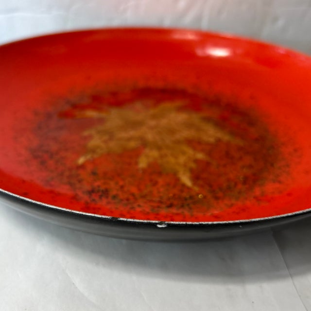 1970s 1970s Curtis Jere for Artisan House Enamel Bowl With Maple Leaf Design For Sale - Image 5 of 5