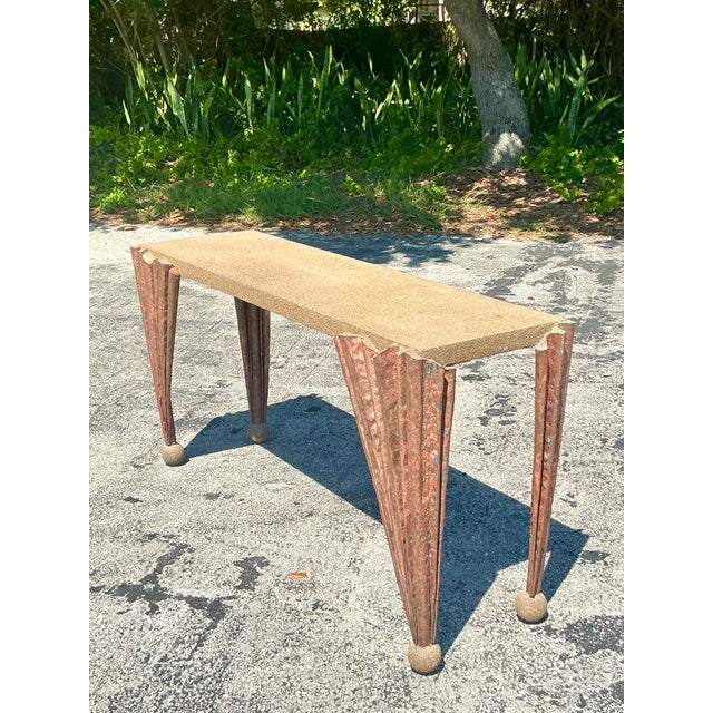 Vintage Postmodern Draped Console Table For Sale - Image 9 of 12