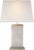 Traditional Michael S Smith by Visual Comfort Signature Crescent Table Lamp in Quartz and Antique Silver Leaf with Linen Shade For Sale - Image 3 of 3