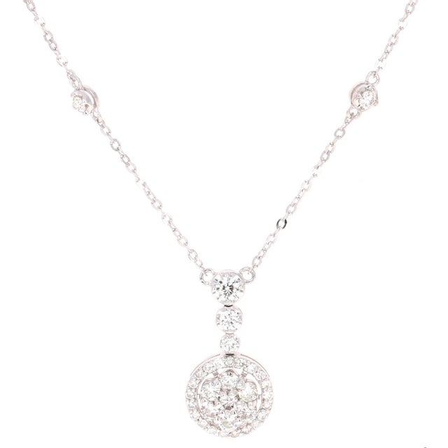Contemporary Roshe Jewels Diamond Necklace 0.68 Carat 14k White Gold Chain Necklace For Sale - Image 3 of 4