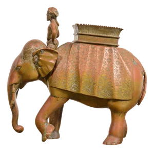 Indian Bronze Sculpture of Elephant and Mahout, 1860s