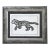 Tiger Black & White Minimalism Folk Art Abstract Original Oil Painting Cleo Plowden For Sale