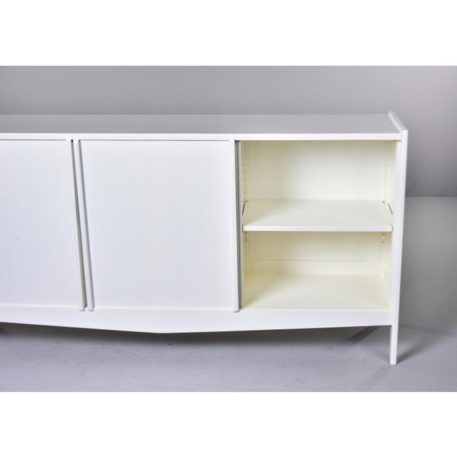 Wood Mid-Century Scandinavian Credenza in White Lacquer For Sale - Image 7 of 12