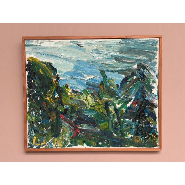 Lush Landscape , 1950s, Oil on Canvas, Framed For Sale - Image 9 of 18
