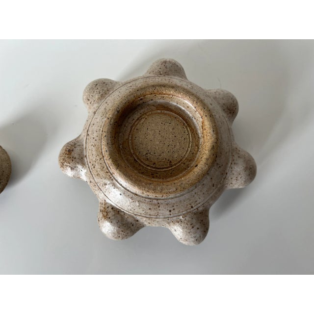 Brown Vintage Sculptural Pottery Oil Candle MenorahSOLD For Sale - Image 8 of 10