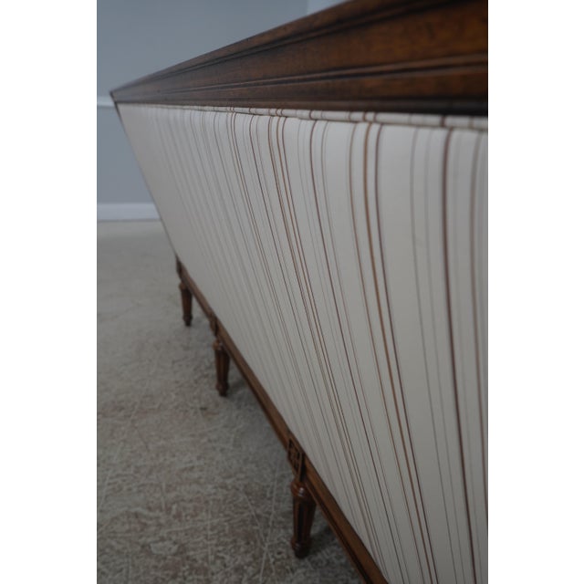 Ethan Allen French Louis XVI Style Mahogany Upholstered Large Sofa For Sale - Image 16 of 18