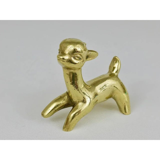 Mid-Century Brass Fawn Figurine by Walter Bosse for Hertha Baller, Austria, 1950s For Sale - Image 9 of 12