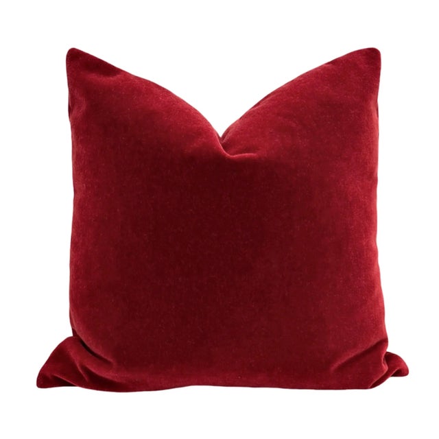 Custom made mohair pillows in Red. This genuine 100% mohair is plush & comfy, a substantial weight, and wears like iron....