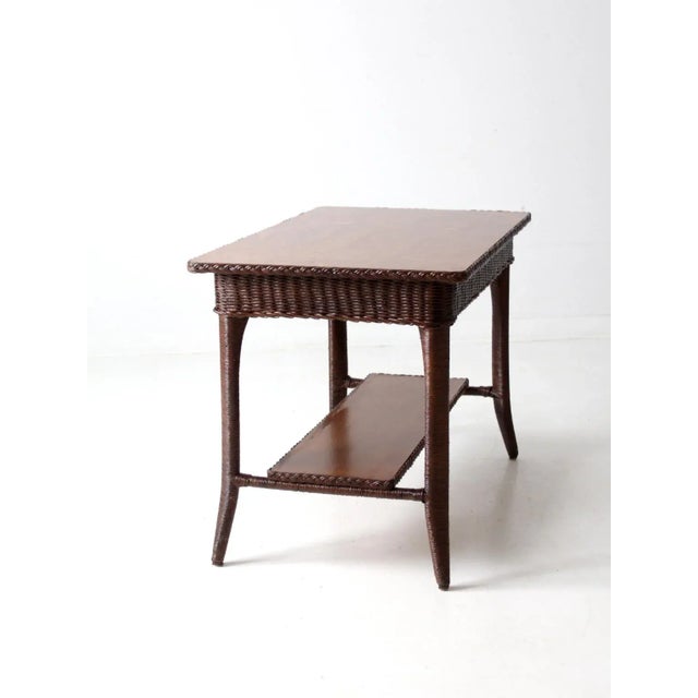 Antique Wicker Library Table For Sale - Image 11 of 12