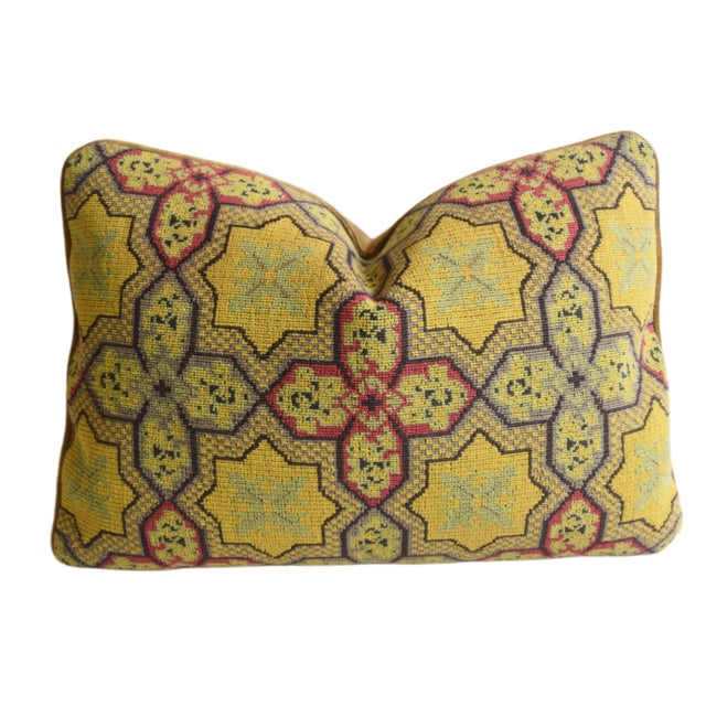 Textile Designer Clarence House Saratoga Fabric Feather/Down Pillow For Sale - Image 7 of 10