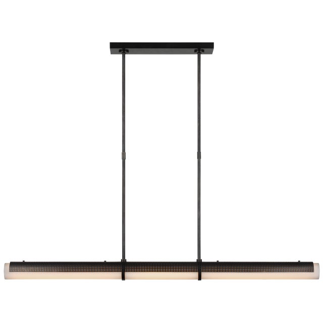 Precision Large Linear Chandelier in Bronze with White Glass Designer: Kelly Wearstler Fixture Height: 3.25" Min. Custom...
