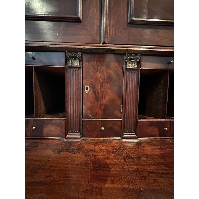 Wood Late 18th Century George III Burled Walnut Secretary For Sale - Image 7 of 13
