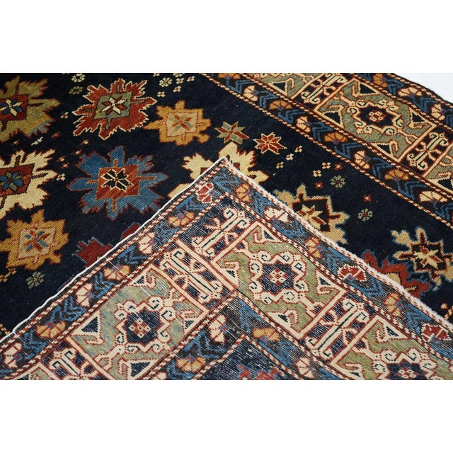 Navy Blue Antique Shirvan Rug 3'9'' x 7'1'' For Sale - Image 8 of 11
