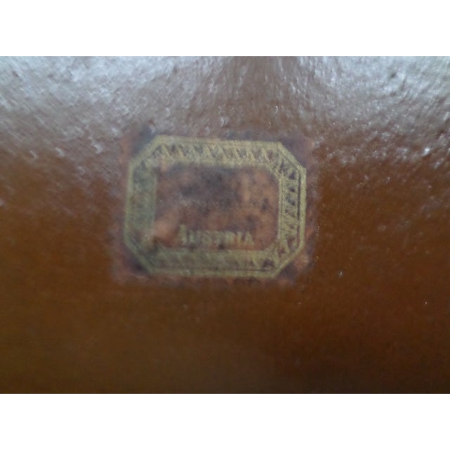 Antique Art Nouveau Austria Geschutzt Double Inkwell W Pen Holder, Flower Design For Sale In Columbia, SC - Image 6 of 7