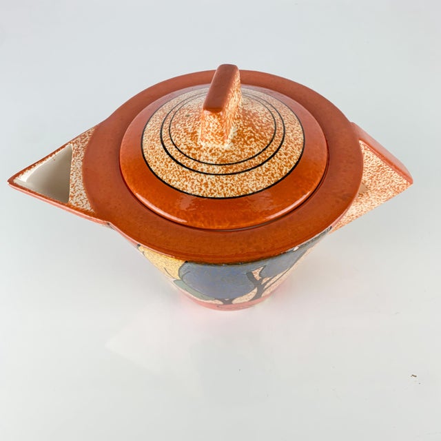 Art Deco Vintage Art Deco Pottery Clarice Cliff Mma 1993 Autumn Trees Teapot Hand Painted For Sale - Image 3 of 12