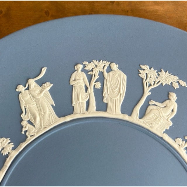 Wedgwood Vintage Wedgwood Blue Jasperware 9” Round Cake Plate For Sale - Image 4 of 5
