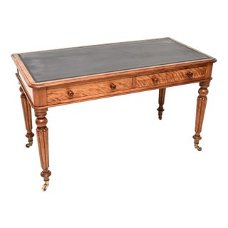 Antique Victorian Satin Wood Writing Table by Maple and Co, 1840 For Sale