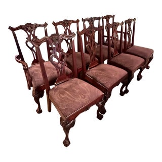 Set of 8 Henredon Chippendale Dining Chairs For Sale