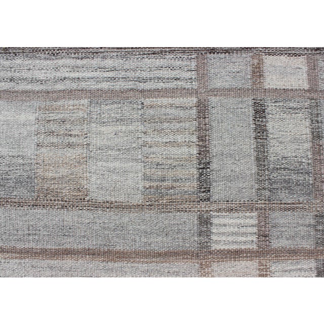 Gray Geometric Scandinavian Flat-Weave Rug by Keivan Woven Arts 10'4 X 14'3 For Sale In Atlanta - Image 6 of 13