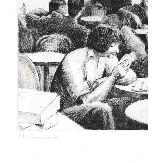 Personnes Attablées au Café is a black and white artwork realized by the French artist Étienne Bouchaud around the...