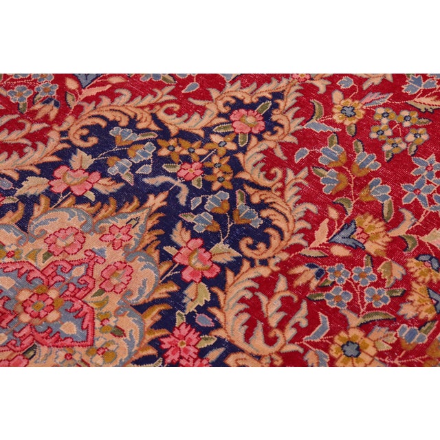 Red 1990s Shabby Chic Vintage Wool Rug 9.8x13.1 For Sale - Image 8 of 8