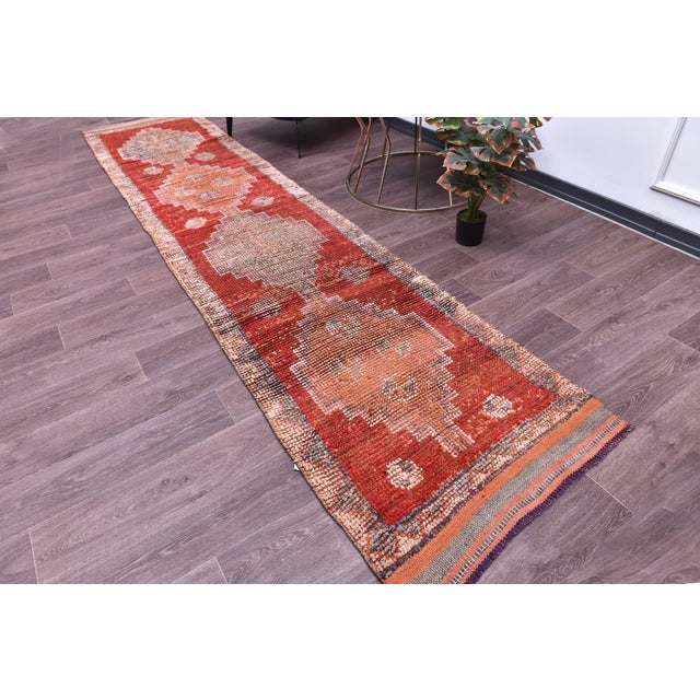 Rustic Vintage Runner Rug in Wool, 1970s For Sale - Image 3 of 16