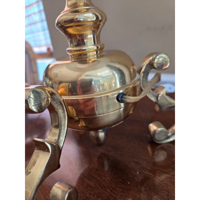 Metal Late 20th Century Sarreid Brass Bouillotte Style Lamp For Sale - Image 7 of 13