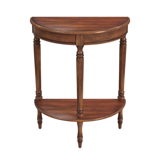 Wood Bellini Demilune Console Table, Medium Brown For Sale - Image 7 of 7