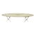 Mid 20th Century Italian Hollywood Regency Travertine & Brass Long Oval Surfboard Coffee Table For Sale