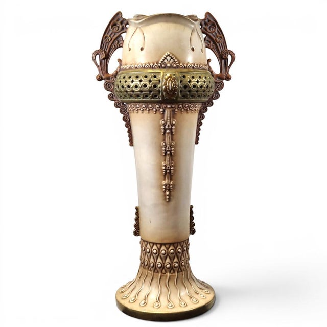 Large Austrian Art Nouveau Pottery Vase, 1890s For Sale - Image 9 of 9