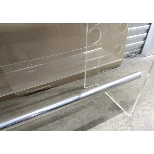 Large Luigi Bardini Mid-Century Modern Illuminated Lucite Bar With Drawer For Sale - Image 17 of 18