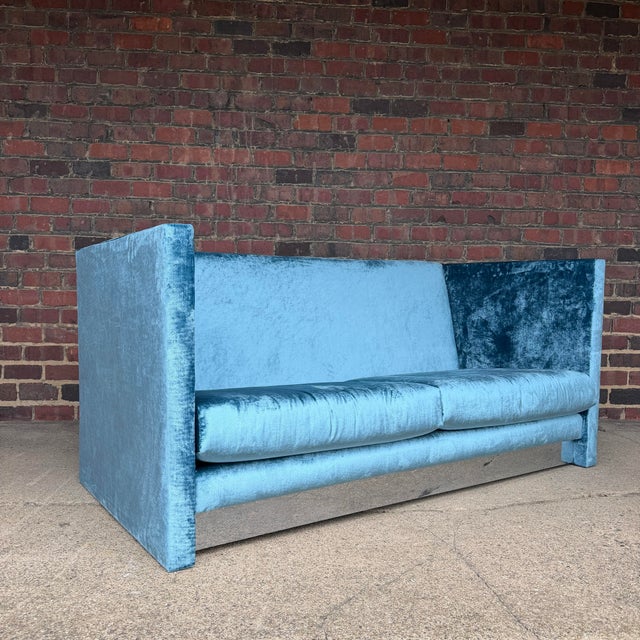 Mid-Century Modern Custom Adrian Pearsall Shelter Sofa Loveseat and Ottoman 1 of 2 For Sale - Image 3 of 12