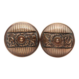 Antique Bronze Italian Renaissance Columbian Entry Door Knobs For Sale