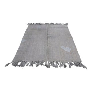 Anatolian Grey Vintage Hemp Kilim Rug For Sale
