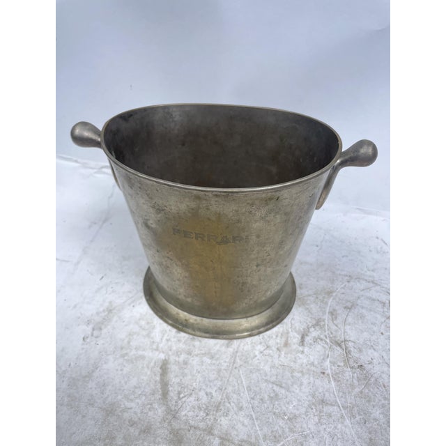 Beautiful Ferrari champagne holder in silvered brass, 1950s. High Class Object. For true connoisseurs