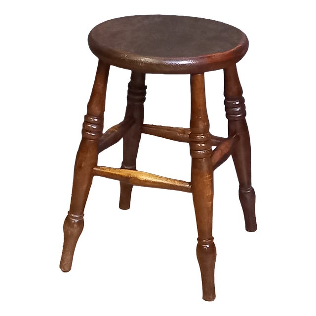 Antique Windsor Stool, 1700s For Sale