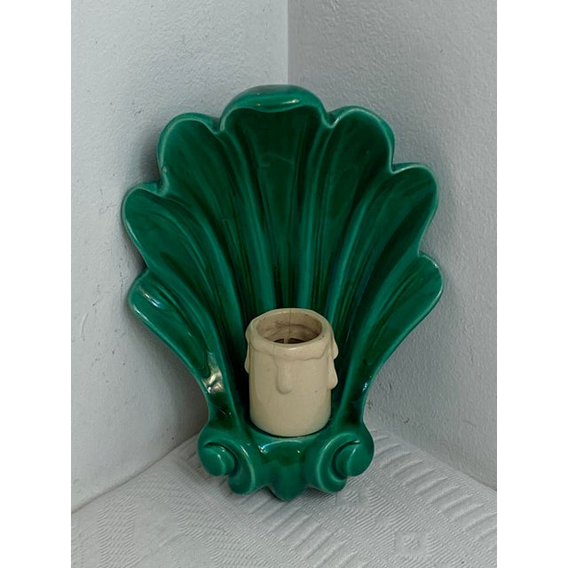 Ceramic Seashell Wall Sconce, 1950s For Sale - Image 12 of 12