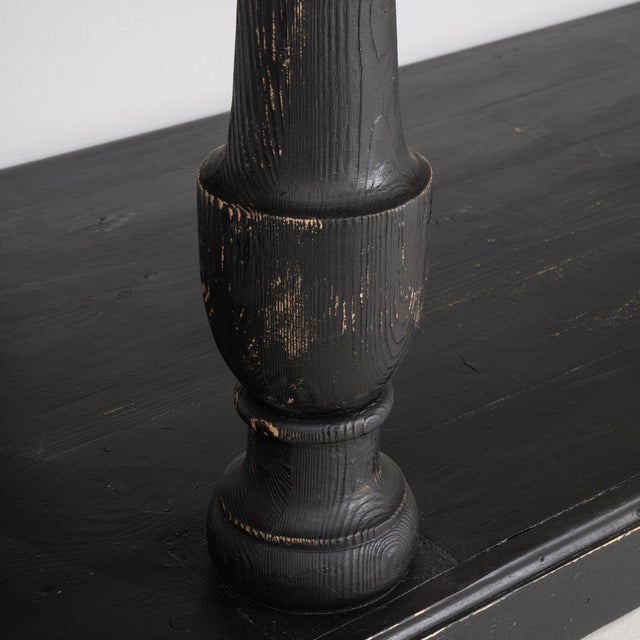 Black Mid 20th Century France Black Wood Console Table For Sale - Image 8 of 11