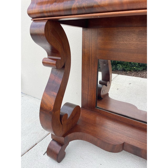 Antique Berkey & Gay Empire Revival Mahogany Petticoat Table For Sale In Tampa - Image 6 of 11