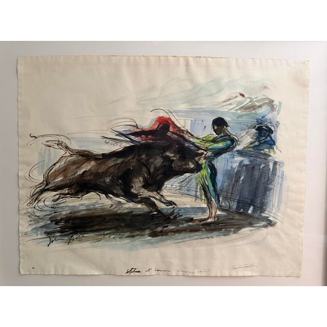 This exceptional original ink and watercolor drawing by celebrated American artist and illustrator John Groth (1908–1988)...