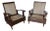Mid 20th Century Pair of Deco Period British Colonial Teak Club Chairs For Sale