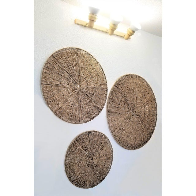 Wall Sculptures Jute Trio Metal Frame For Sale - Image 9 of 9