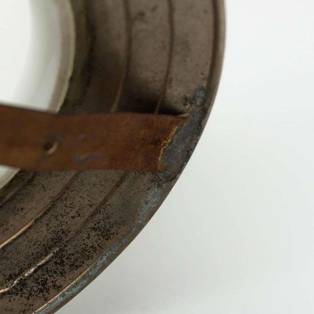 Silver Mid-Century Modern French Opaline Ceiling Lamp, 1940s For Sale - Image 8 of 10