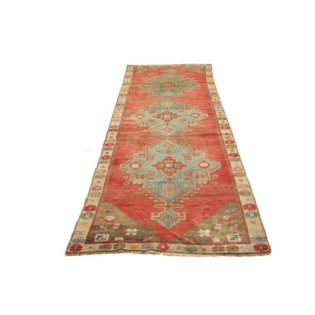 Decorative vintage handknotted wool rug from Konya region of Turkey. Approximately 50-60 years old. In very good condition.