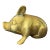 Vintage Solid Brass Lounging Pig Figure For Sale