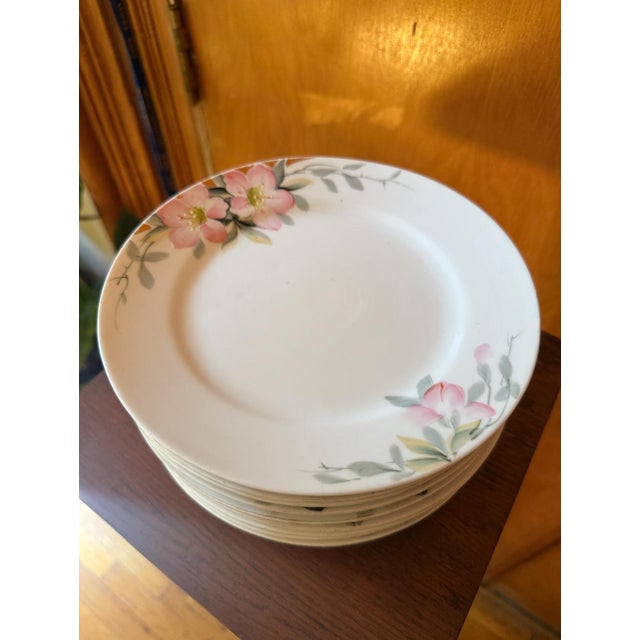Early 20th Century Nippon Azalea Porcelain Salad Plates, Japan, Set of 11 For Sale - Image 12 of 13