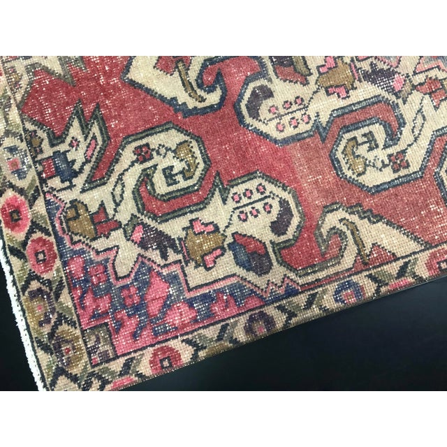 Brick Red Vintage Rustic Home Turkish Handmade Rug For Sale - Image 8 of 11
